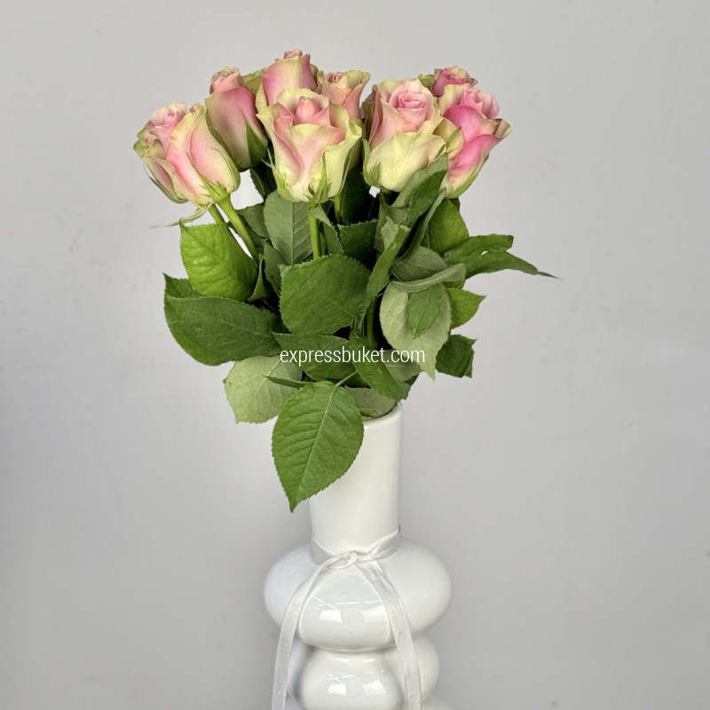 Роза 40см розовая, 10 шт