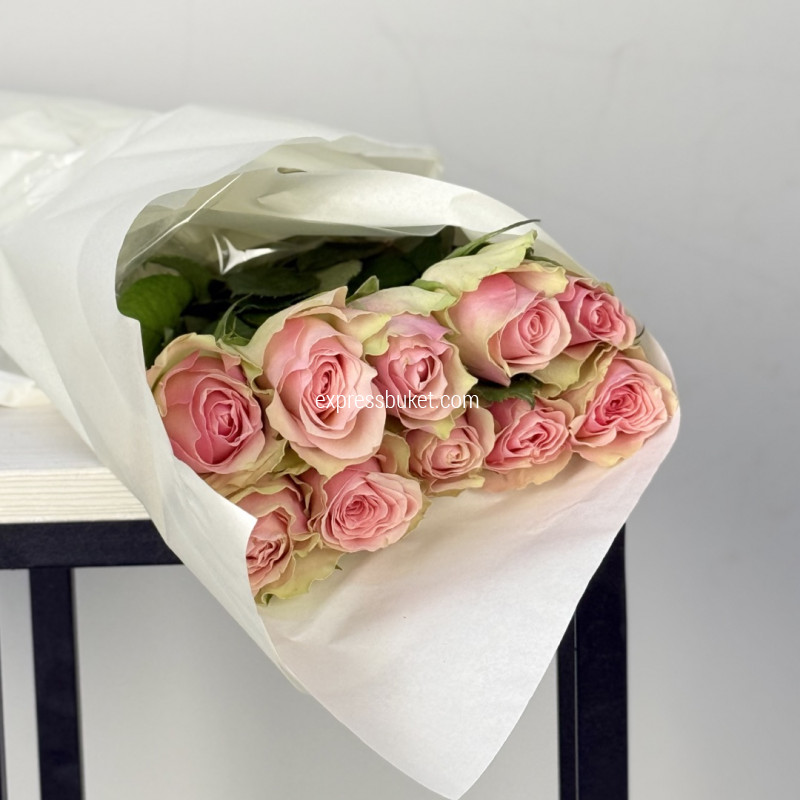 Роза 40см розовая, 10 шт